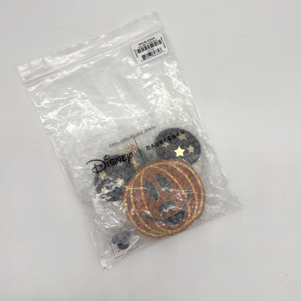 Baublebar Disney Mickey Mouse Pumpkin Jack O Lantern Puff Bag Charm Puffy NEW - Picture 5 of 9